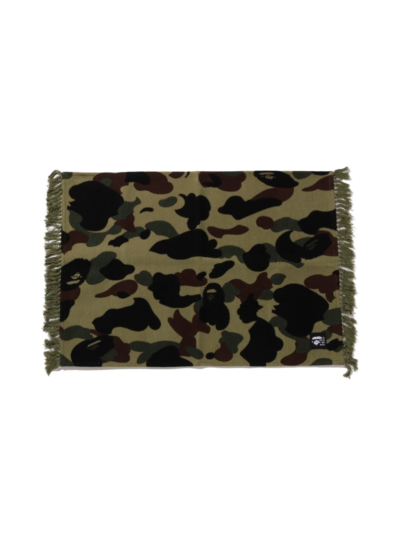 A BATHING APE 1ST CAMO JACQUARD RUG ア ベイシング エイプ インテリア・生活雑貨 カーペット・ラグ・マット グリーン【送料無料】