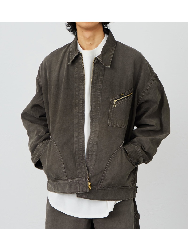 【SALE／20%OFF】Lee Lee SUPERSIZED ビッグシルエットジップアップデニムジャケット/DUNGAREES セットアップ相応う エドウインオンラインモール ジャケット・アウター ジーンズ上衣 薄墨色 赤銅色【RBA_E】【貨物輸送無料】