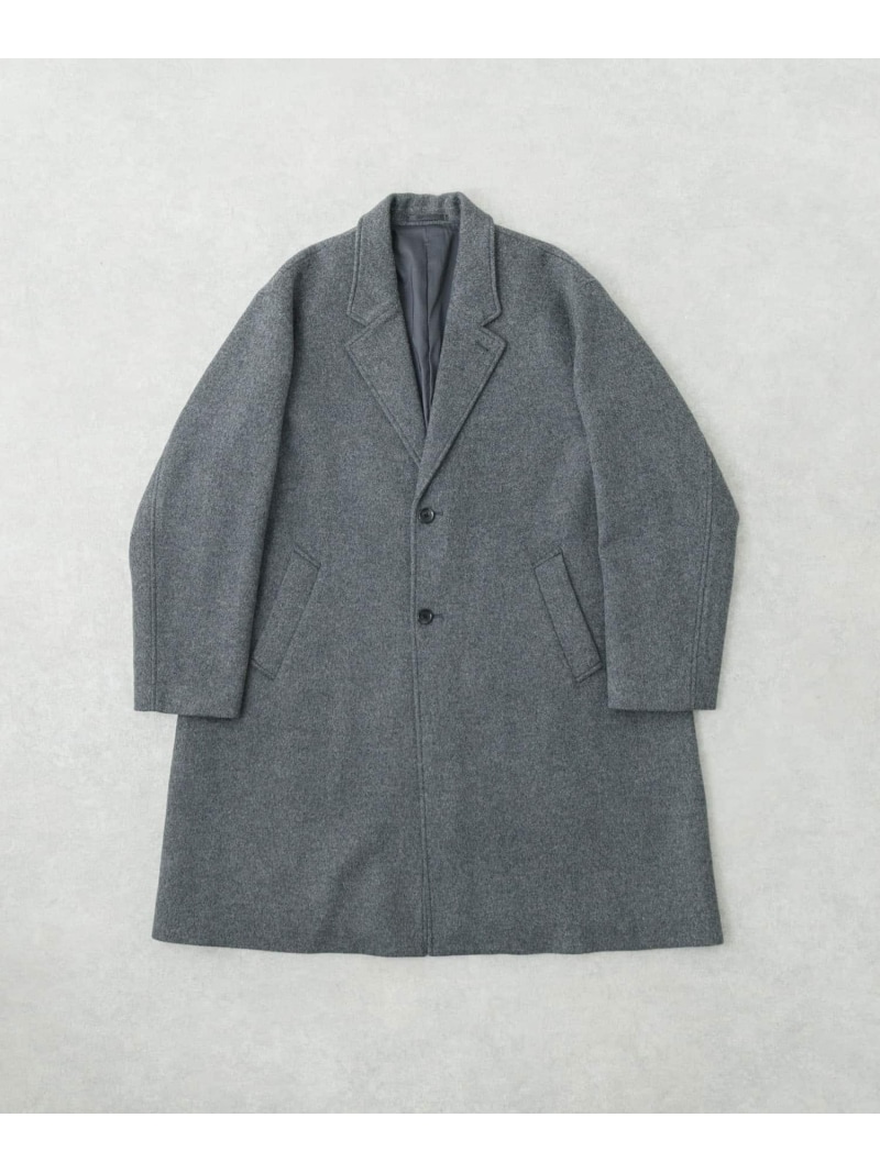 【SALE／55%OFF】URBAN RESEARCH WOOL OVER CHESTER COAT アーバンリサーチ ジャケット・アウター チェスターコート ブラック グレー【RBA_E】【送料無料】｜ Fashion Men