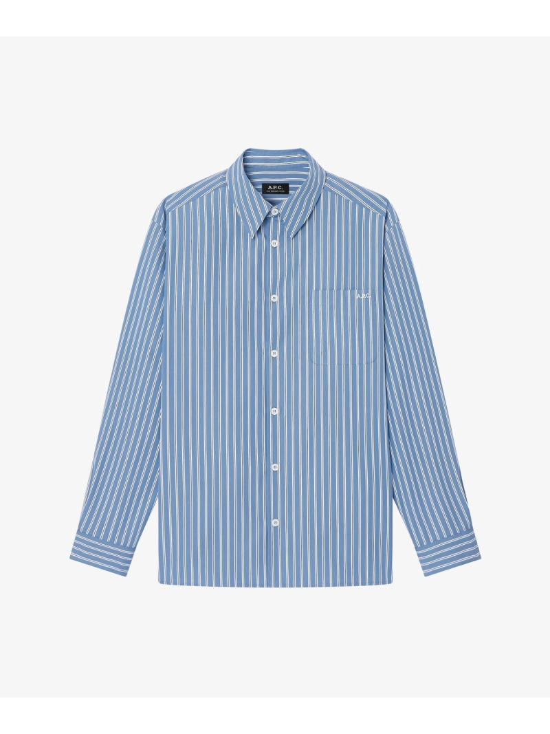 A.P.C. ルーズフィットブルーストライプシャツ アー・ぺー・セー トップス シャツ・ブラウス ブルー【送料無料】