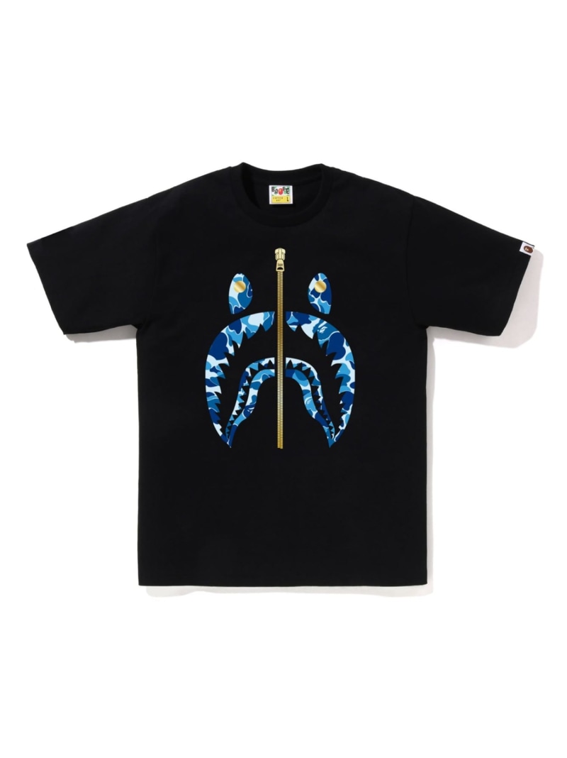 A BATHING APE ABC CAMO SHARK TEE ア ベイシング エイプ トップス カットソー・プルオーバー 黒いこと 白いこと【貨物輸送無料】