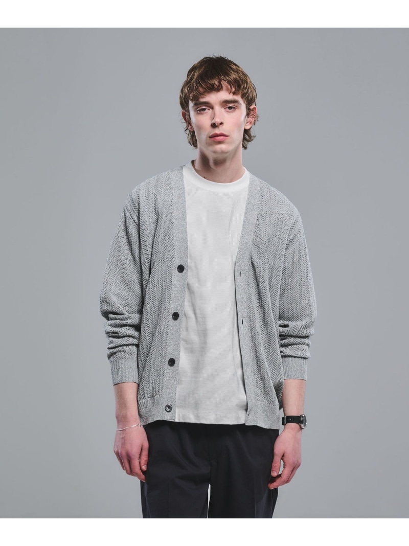 UNITED ARROWS green label relaxing ミックス メランジ メッシュ カーディガン ユナイテッドアローズ グリーンレーベルリラクシング トップス カーディガン グレー ブラック【送料無料】