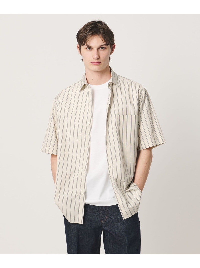【SALE／30%OFF】UNITED ARROWS シルキーポプリン ワンピースレギュラーカラー ショートスリーブ シャツ ユナイテッドアローズ トップス シャツ・ブラウス ピンク ブルー ホワイト【RBA_E】【送料無料】｜ Fashion Men