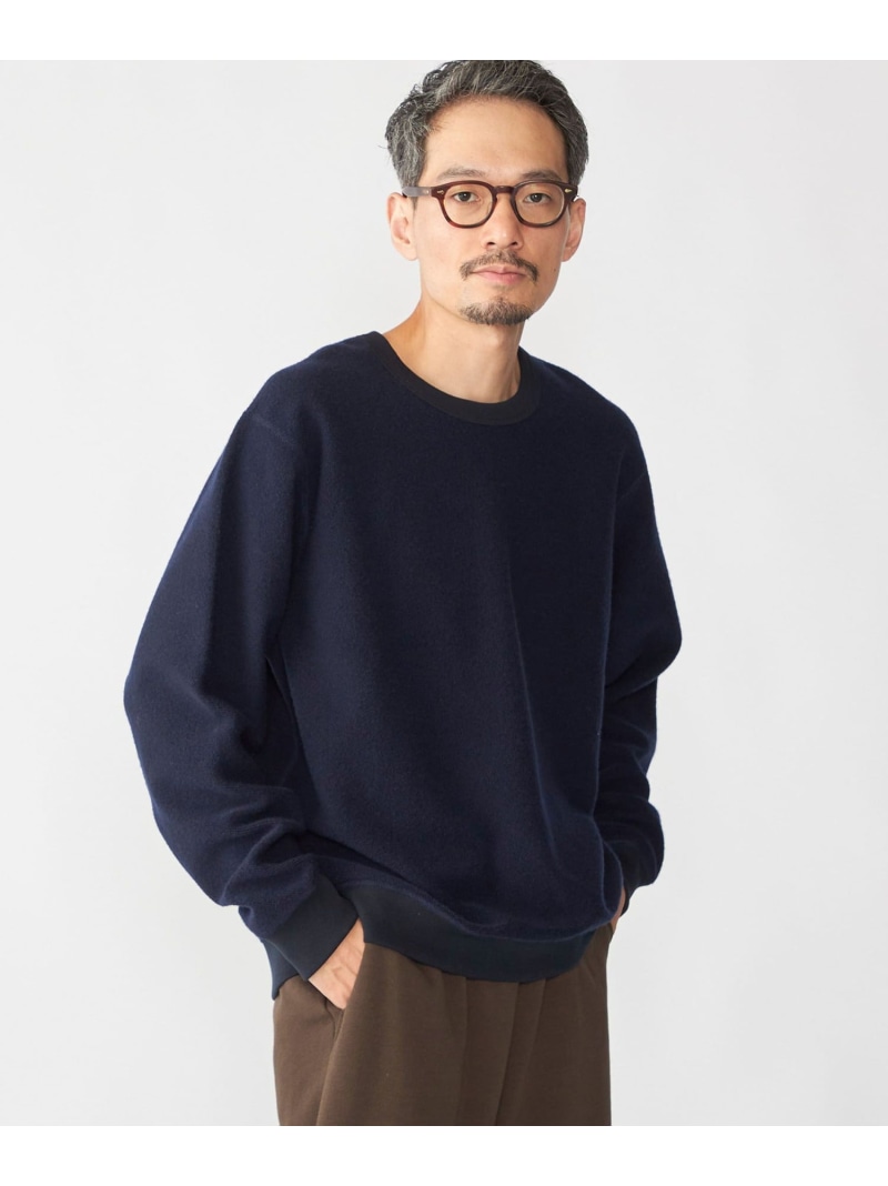 【SALE／40%OFF】SHIPS MEN SHIPS: コットン ウール クルーネック スウェット シップス トップス スウェット・トレーナー ブラウン ネイビー【RBA_E】【送料無料】