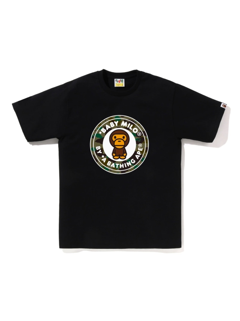 A BATHING APE 1ST CAMO MILO BUSY WORKS TEE ア ベイシング エイプ トップス カットソー・Tシャツ ホワイト ブラック【送料無料】