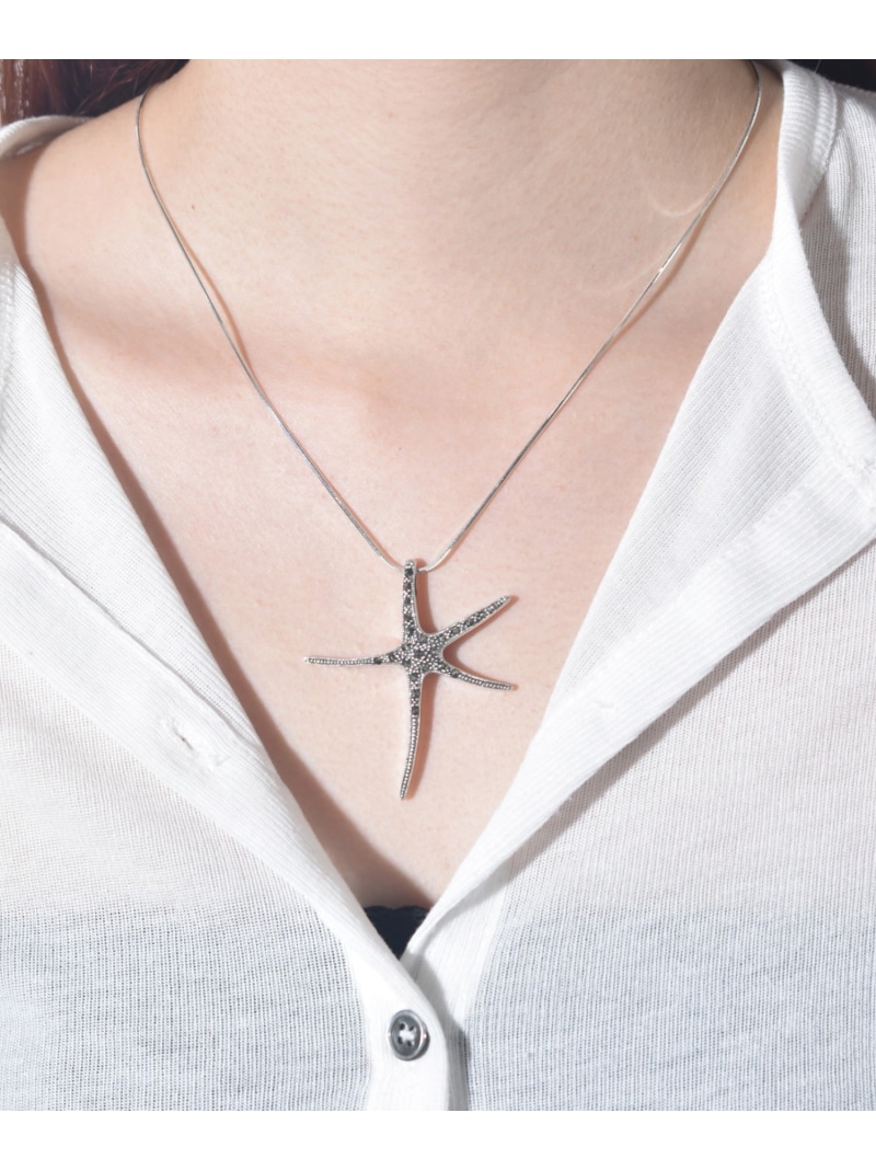 H.O.V H.O.V/starfish necklace/スターフィッシュ 首飾り フォブ 佩び物・ウォッチ 首飾り しろがね色【貨物輸送無料】