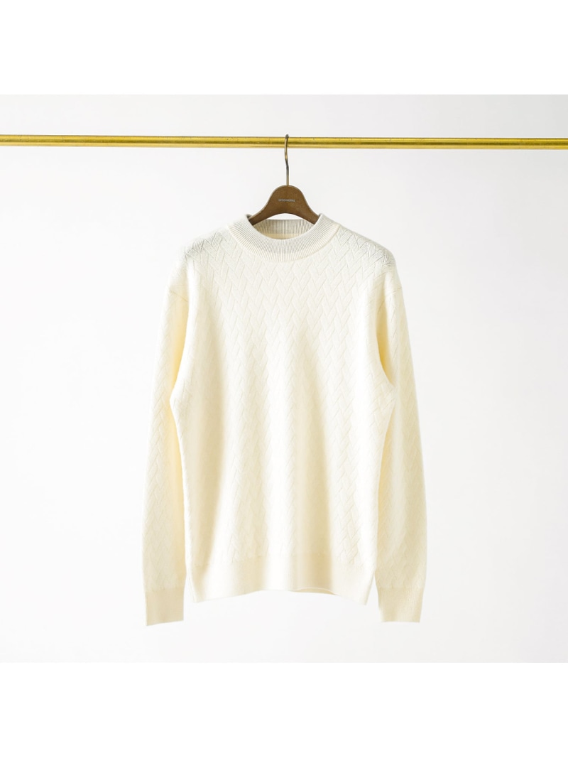 【SALE／30%OFF】DESIGNWORKS 【振り柄】ウール ニット プルオーバー デザインワークス トップス ニット ブルー ホワイト ブラック【RBA_E】【送料無料】｜ Fashion Men