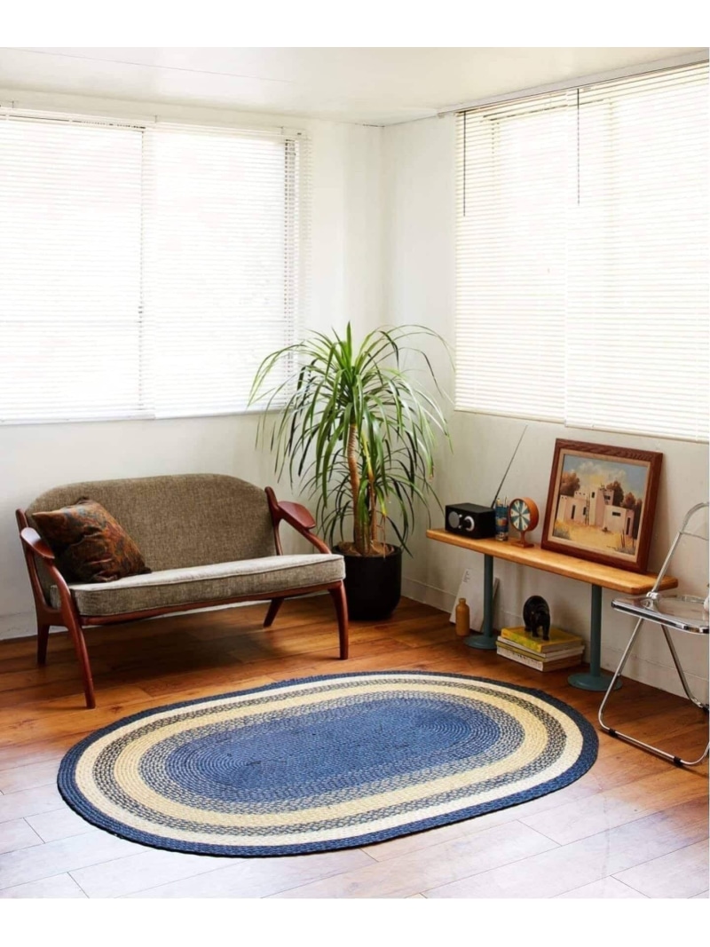 JOURNAL STANDARD FURNITURE HEARTH RUG 122*183 ハース ラグマット ジャーナルスタンダードファニチャー インテリア・生活雑貨 カーペット・ラグ・マット ブラウン ネイビー【送料無料】| Fashion Men