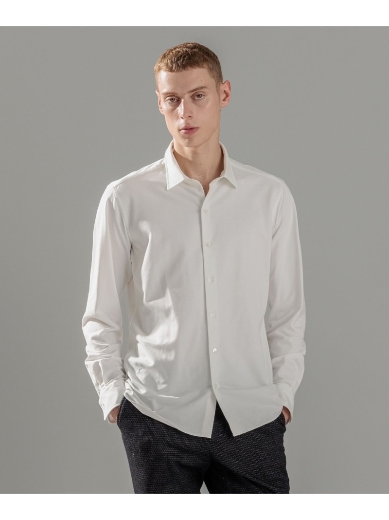 【SALE／30%OFF】JOSEPH HOMME ツイルネルジャージー レギュラーカラーシャツ ジョゼフ オム トップス シャツ・ブラウス ネイビー ホワイト【RBA_E】【送料無料】