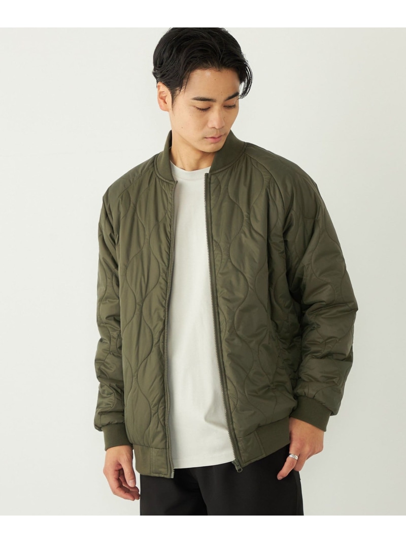 【SALE／30%OFF】SHIPS Colors SHIPS Colors:＜洗い濯ぎ機能力のある＞キルティング ボマー 上衣 シップス ジャケット・アウター 上衣・前掛け 黒いこと 緑であること【RBA_E】【貨物輸送無料】