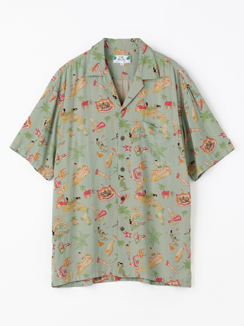 カジュアルシャツ 新品 アロハシャツ レーヨン Palms Two Wear Buying Tomorrowland トゥモローランド 半袖シャツ 送料無料 シャツ ブラウス Prometheo Pe