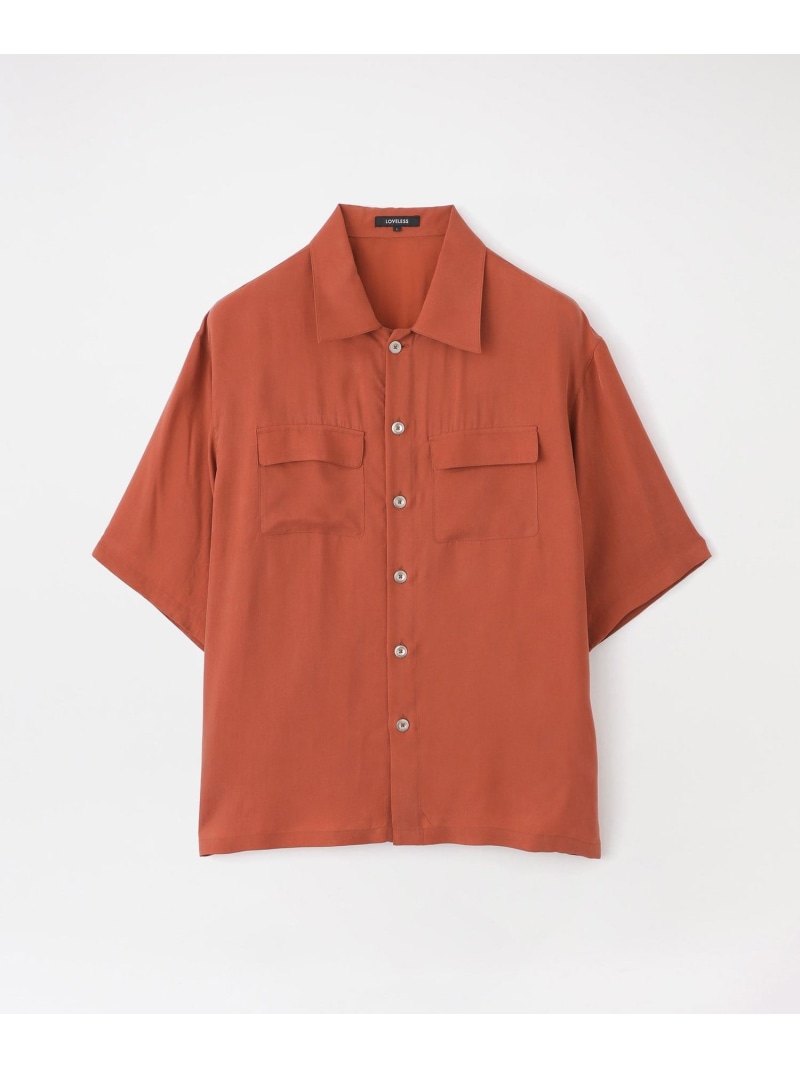 【SALE／20%OFF】LOVELESS キュプラフィブリルハーフスリーブCPOシャツ ラブレス トップス シャツ・ブラウス グリーン オレンジ ブラック【RBA_E】【送料無料】｜ Fashion Men