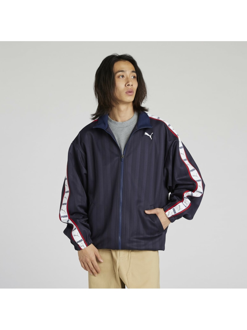 PUMA メンズ トレーニング シャドウ ストライプ ニット ジャケット SHADOW STRIPE KNIT JACKET プーマ ジャケット・アウター その他のジャケット・アウター ネイビー【送料無料】| Fashion Men