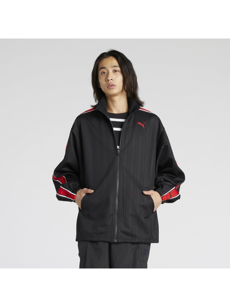 PUMA メンズ トレーニング シャドウ ストライプ ニット ジャケット SHADOW STRIPE KNIT JACKET プーマ ジャケット・アウター その他のジャケット・アウター ブラック【送料無料】｜ Fashion Men