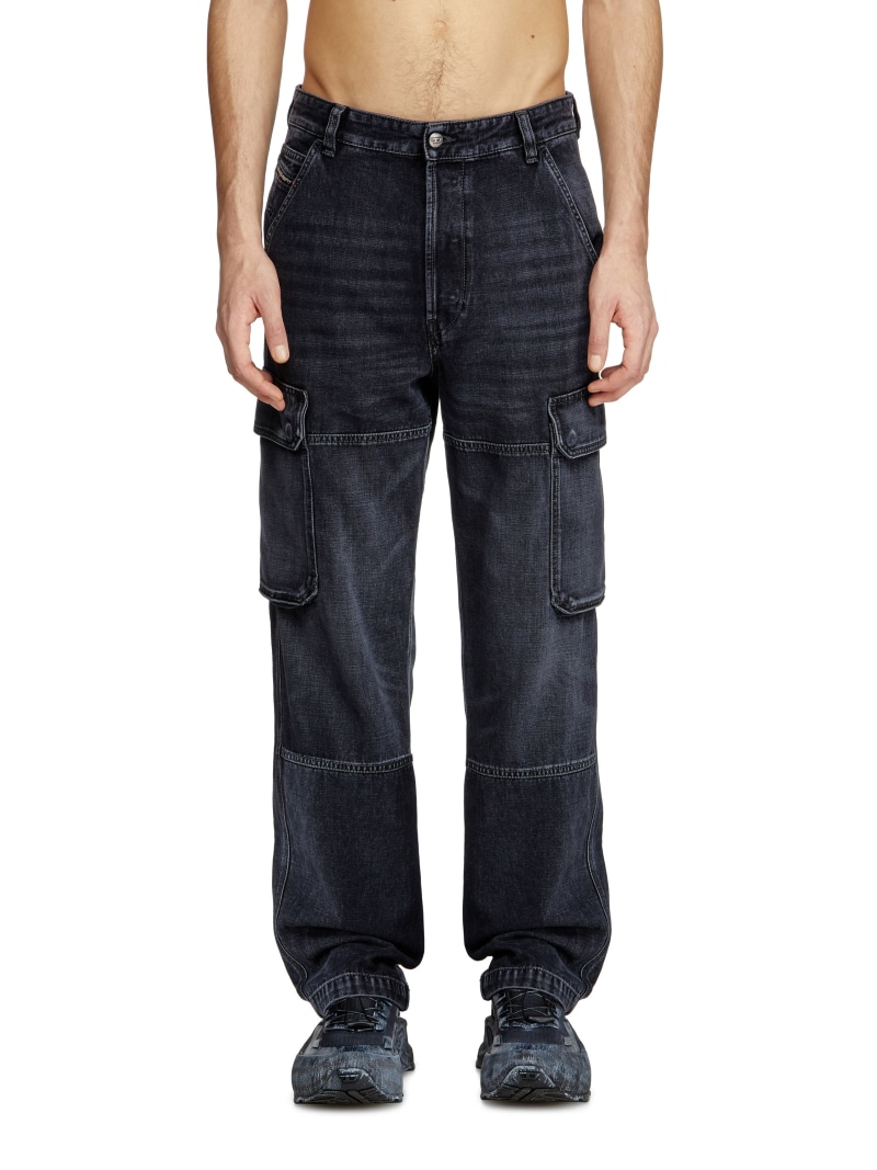 デニム・ジーパン Diesel D-POT-CARGO JEANS Relaxed Jeans - D-Giappo | ダークブルー | ウィメンズ | DIESEL
