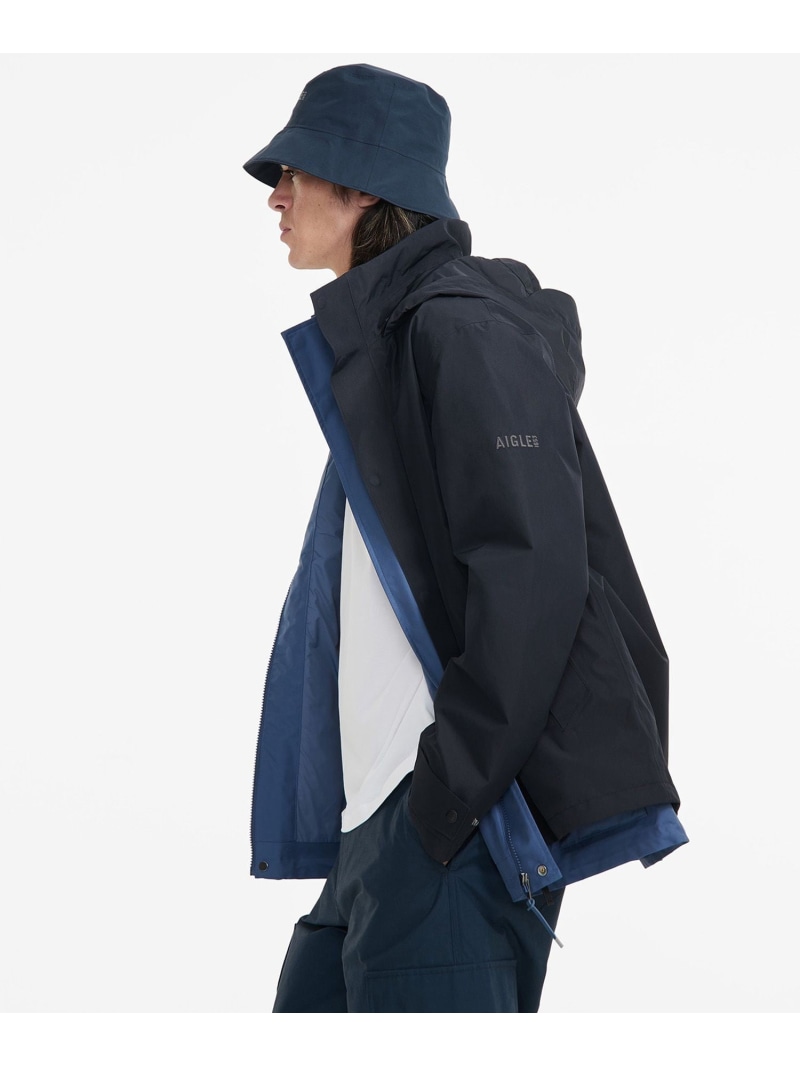 【SALE／40%OFF】AIGLE GORE-TEX ゴアテックス 防水 防風 透湿 フーデッドジャケット エーグル ジャケット・アウター マウンテンパーカー ブラック【RBA_E】【送料無料】