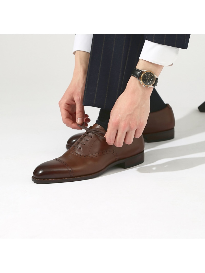 DESIGNWORKS 【MADE IN JAPAN】カーフパンチドキャップトゥ ドレスシューズ デザインワークス シューズ・靴 レースアップ・ドレスシューズ ブラック【送料無料】