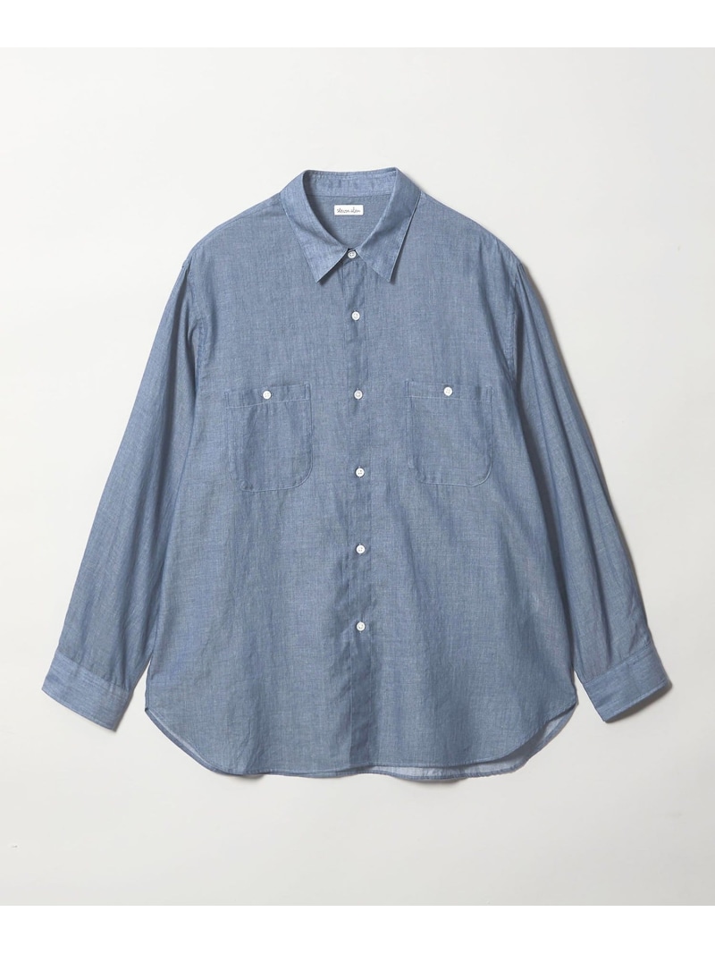 【SALE／30%OFF】Steven Alan ＜Steven Alan＞ シアーデニム レギュラーカラー シャツ LOOSE ビューティー＆ユース　ユナイテッドアローズ トップス シャツ・ブラウス ネイビー【RBA_E】【送料無料】｜ Fashion Men