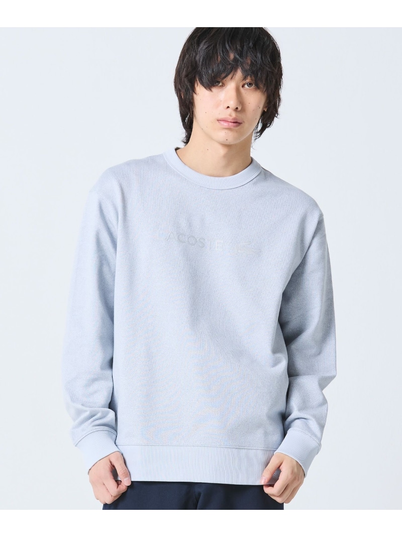 LACOSTE メランジカラー ギョリュウモドキ クルーネックスウェット ラコステ トップス スウェット・トレーナー 黒いこと 薄墨色【貨物輸送無料】
