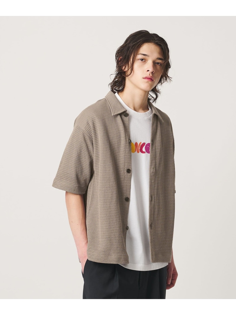 BEAUTY&YOUTH UNITED ARROWS パナマ ニット シャツ ウォッシャブル ビューティー＆ユース　ユナイテッドアローズ トップス カーディガン ベージュ ブラック【送料無料】
