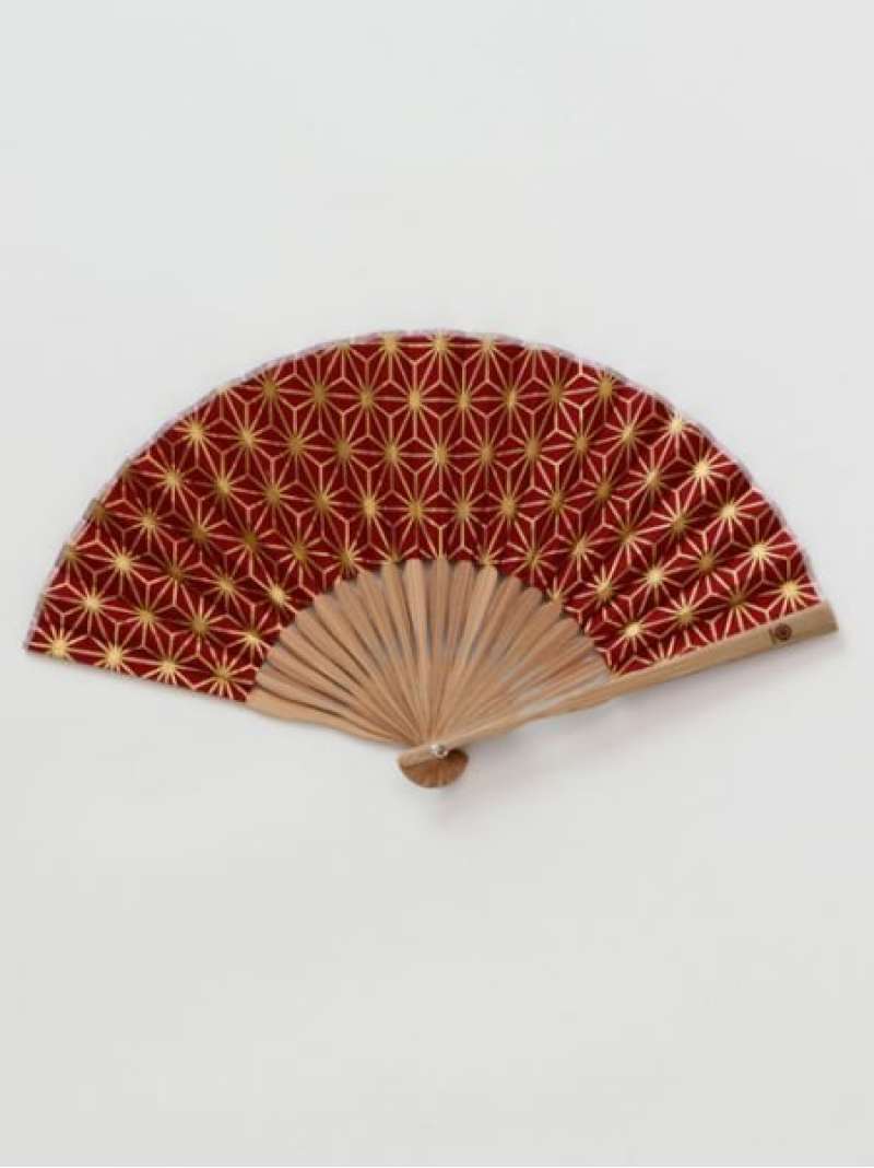 カヤ 紳士用 チャイハネ 袋付き 金線麻の葉扇子