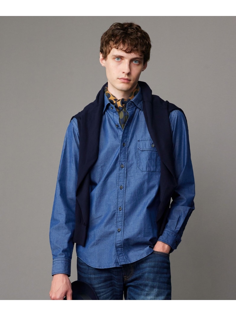 【SALE／30%OFF】JOSEPH ABBOUD 【キングサイズ・新たな環境配慮型素材使用】サスティナブルファブリック テンセルツイル シャツ ジョセフアブード トップス シャツ・ブラウス ネイビー【RBA_E】【送料無料】