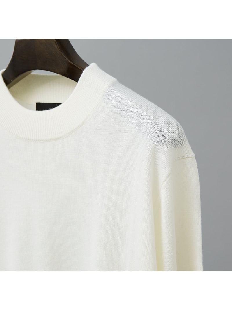 ABAHOUSE LASTWORD 【カシミアタッチ】Pure Merino ハイゲージモックネック ニット アバハウス トップス ニット グリーン ブルー ホワイト ブラック【送料無料】｜ Fashion Men