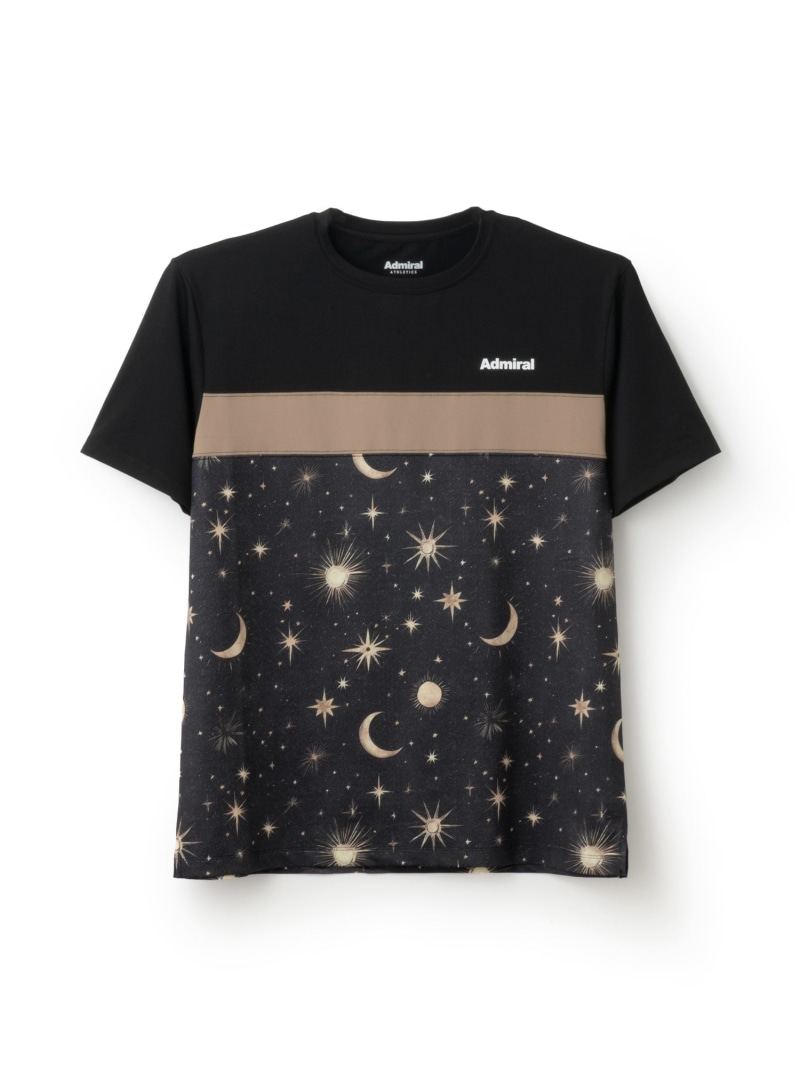 Admiral フロントライングラフィックTEE ATMA515 アドミラル 運動競技・アウトドア設備 トレーニング・フィットネス設備 黒いこと 青み 緑であること 薄墨色 パープル 赤いこと【貨物輸送無料】