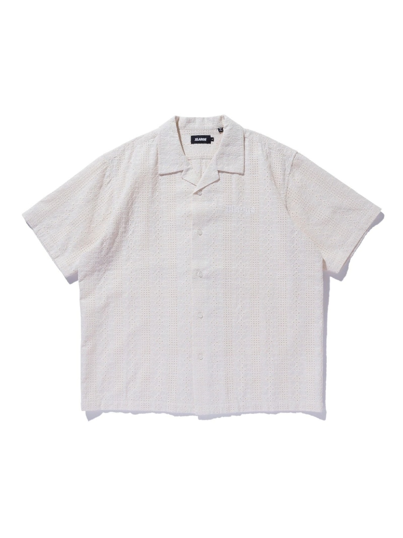 XLARGE S/S LACE SHIRT エクストララージ トップス プルオーバー・トップ 白いこと 米国海軍 黒いこと【貨物輸送無料】