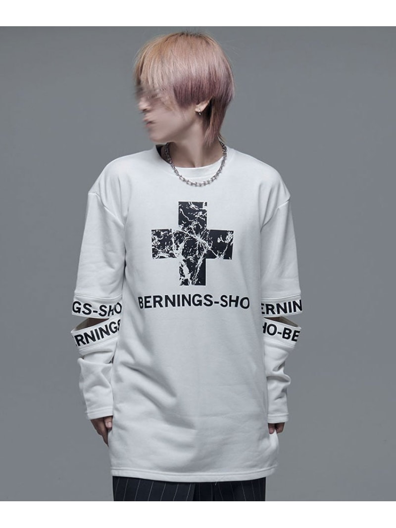 BERNINGS-SHO Bernings Sho ミニ裏毛オープンエルボー長袖クルー シルバーバレット トップス カットソー・Tシャツ ブラック ホワイト【送料無料】 7,538円