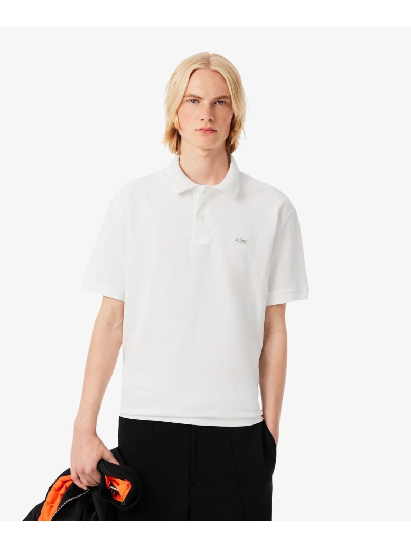 【SALE／30%OFF】LACOSTE ヘビーウェイトルーズフィットポロシャツ ラコステ トップス スポーツシャツ 米国海軍 緑であること 白いこと【RBA_E】【貨物輸送無料】
