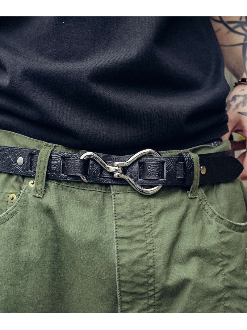 【SALE／30%OFF】Subciety Paisley hook belt サブサエティ ファッション雑貨 ベルト ブラック ブラウン【RBA_E】【送料無料】