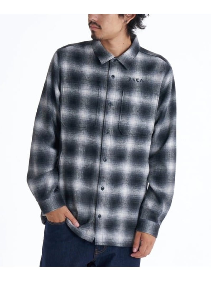 SELECT BRANDS RVCA/ルーカ WOLD WIDE SHIRT 長袖プルオーバー(MENS) 万力サクラ色 トップス プルオーバー・トップ 青色 黒いこと【貨物輸送無料】