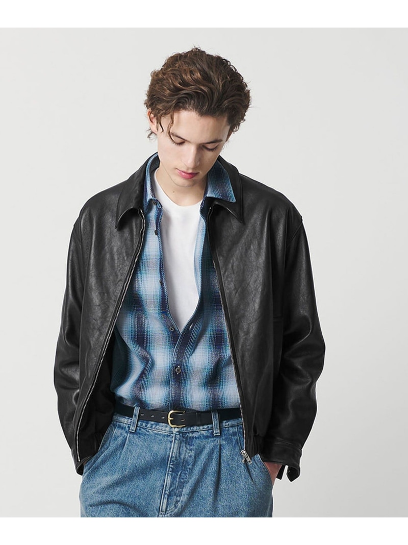 BEAUTY\u0026YOUTH UNITED ARROWS ラブ レザー バルーン ジャケット ビューティー＆ユース ユナイテッドアローズ ジャケット・アウター ライダースジャケット ブラック【送料無料】