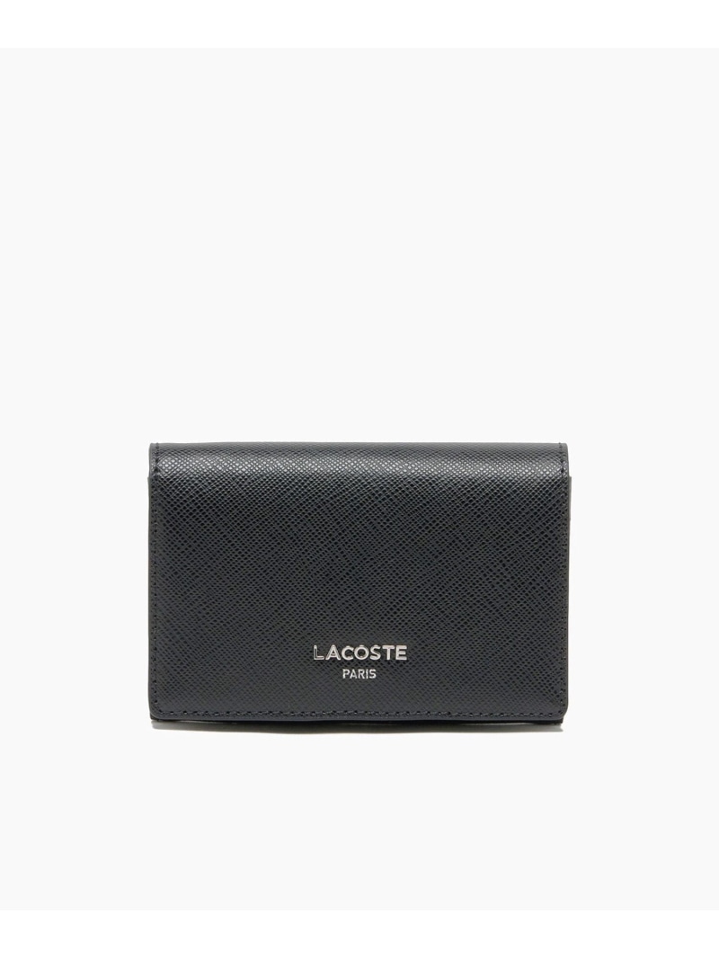 LACOSTE エンボスレザーカードケース ラコステ 財布・ポーチ・ケース 名刺入れ・カードケース グレー ブラック【送料無料】