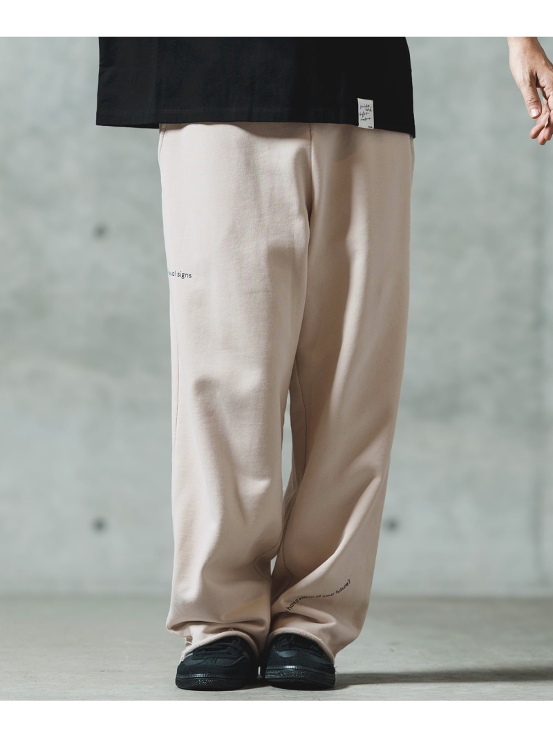 GLIMCLAP mp13552- Wide straight sweat pants スウェットパンツ カンビオ パンツ その他のパンツ ブラック グレー【送料無料】