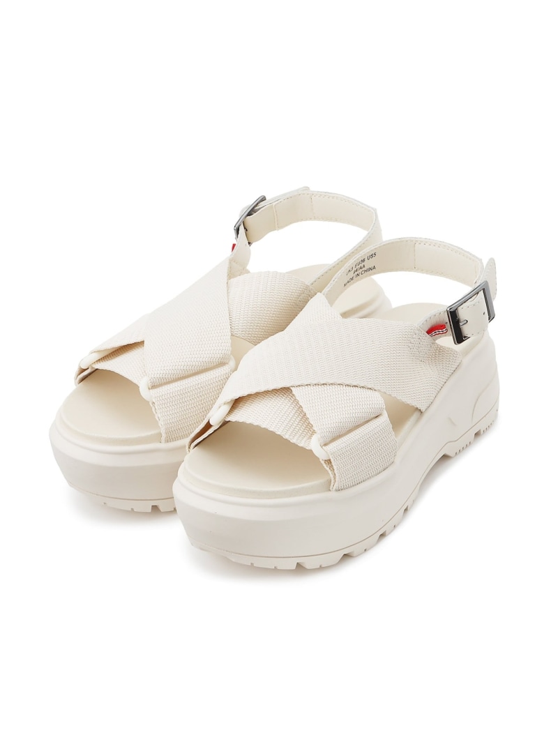 【SALE／50%OFF】HUNTER (U)ユニセックス シティ リベル ウェビング クロスオーバー サンダル ハンター シューズ・靴 サンダル ブラック ホワイト【RBA_E】【送料無料】