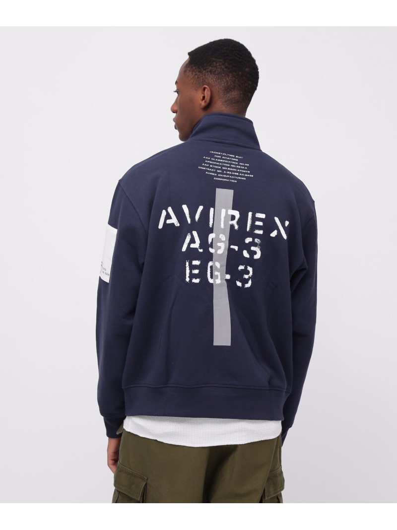 AVIREX 《WEB&DEPOT限定》REMODEL DESIGN STAND ZIP SWEAT/リモデル ジップ スウェット アヴィレックス トップス カットソー・Tシャツ グリーン ブラック ネイビー【送料無料】