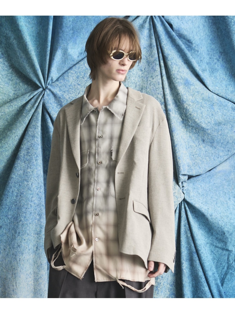 MAISON SPECIAL DRY Tweed Relax-Over 2B Tailored Jacket メゾンスペシャル ジャケット・アウター テーラードジャケット・ブレザー グレー ブラック【送料無料】