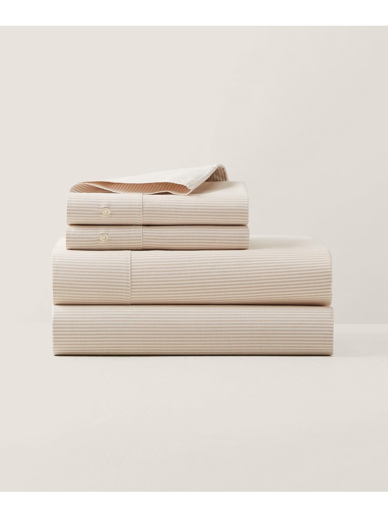 RALPH LAUREN HOME オーガニック 綿織物 オックスフォード 縞模様 ボックス席敷き布/キングサイズ ラルフローレン 室内装飾・やって行く雑貨 余分の物の室内装飾・やって行く雑貨【貨物輸送無料】