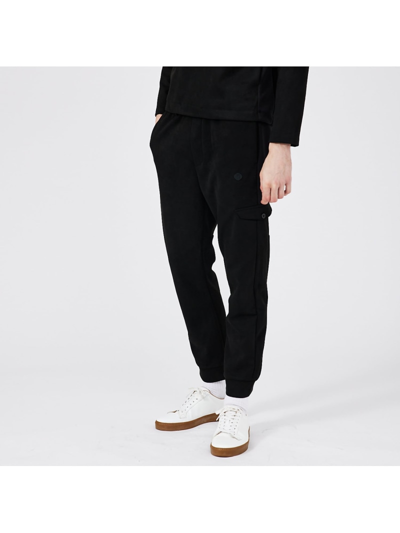 【SALE／30%OFF】DESIGNWORKS 【セットアップ相応う】フェイクスウェード ミリタリー 形づくるズボン下 青写真ワークス ズボン下 カーゴパンツ 薄墨色 黒いこと【RBA_E】【貨物輸送無料】