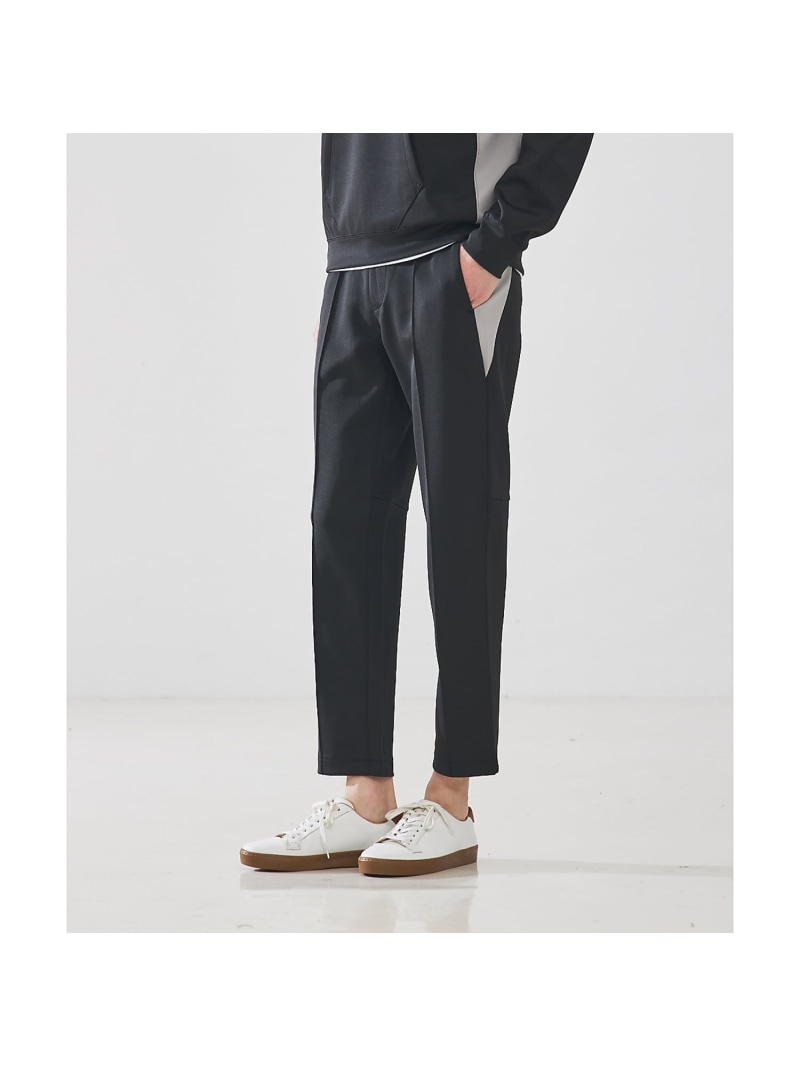 【SALE／49%OFF】DESIGNWORKS 【セットアップ対応】切替 ピンタックパンツ デザインワークス パンツ スラックス・ドレスパンツ グレー ブラック【RBA_E】【送料無料】