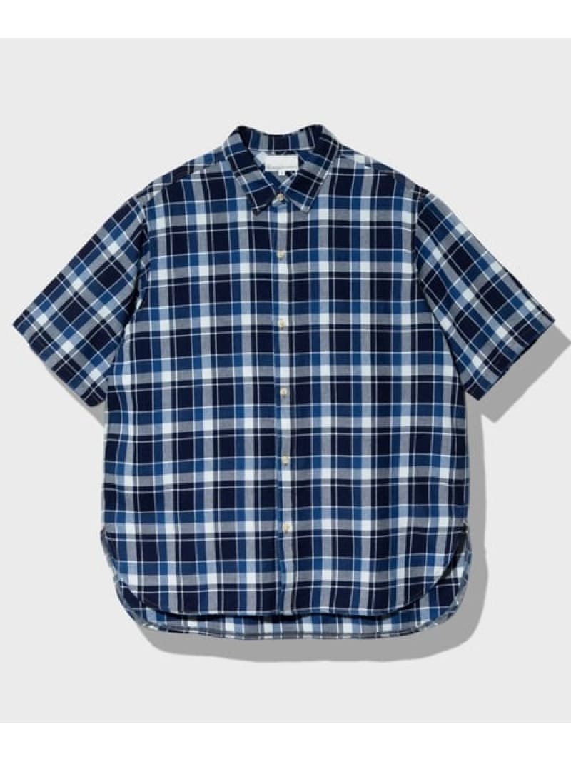 GSC MENS SELECT Universal Style Wear/ユニバーサルスタイルウェア INDIGO Plaid damage shirt (MENS) ゴースローキャラバン トップス プルオーバー・トップ 青色【貨物輸送無料】