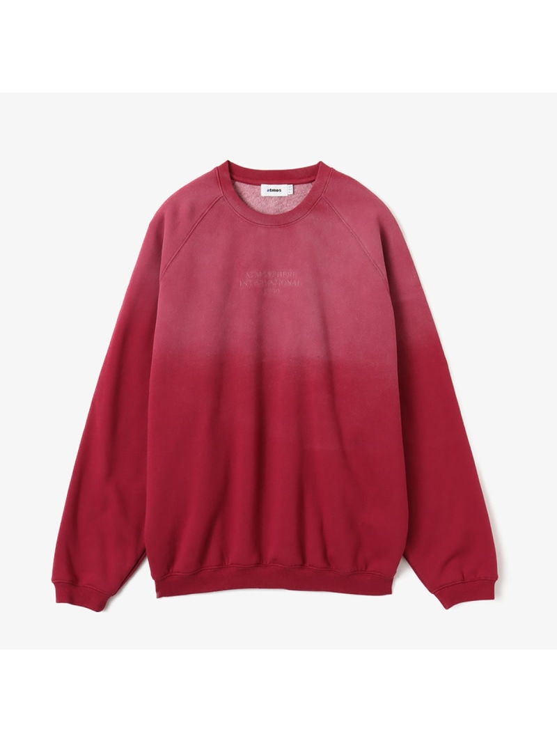 atmos atmos Fade Color Sweatshirt RED アトモス トップス スウェット・トレーナー 赤いこと【貨物輸送無料】