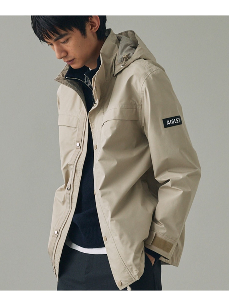 AIGLE GORE-TEX ゴアテックス 防水性・透湿性・防風性 2レイヤージャケット RP フード取り外し可 エーグル ジャケット・アウター マウンテンパーカー グリーン ブラック ベージュ【送料無料】