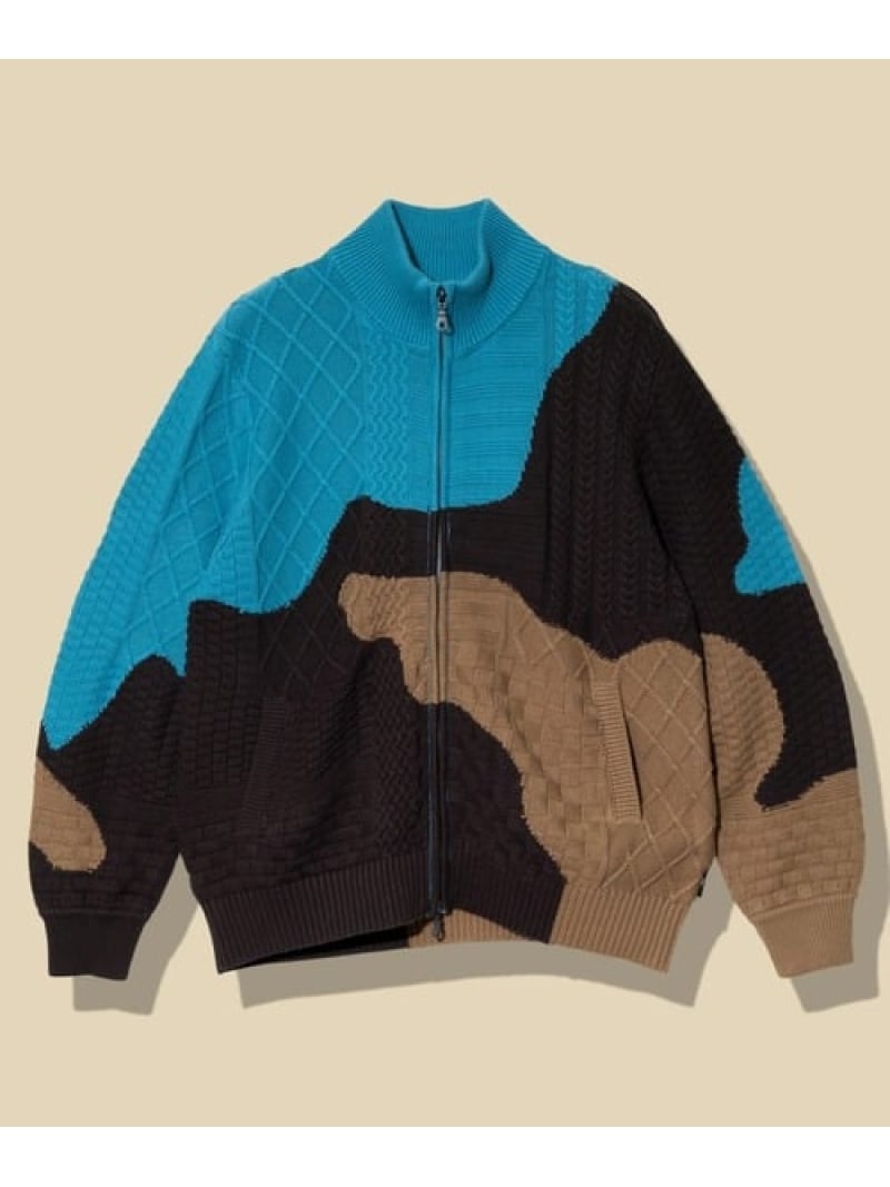 【SALE／30%OFF】go slow caravan CRAZY MIX 編みコットンドライバーズニット (MENS) ゴースローキャラバン トップス ジレー【RBA_E】【貨物輸送無料】