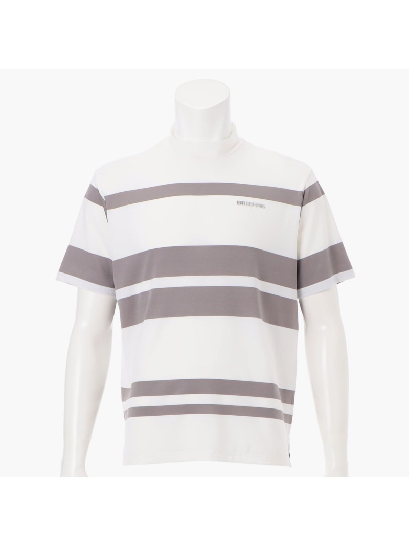 【SALE／20%OFF】BRIEFING GOLF メンズパネルストライプハイネックリラックスフィット ブリーフィング トップス カットソー・プルオーバー 白いこと【RBA_E】【貨物輸送無料】