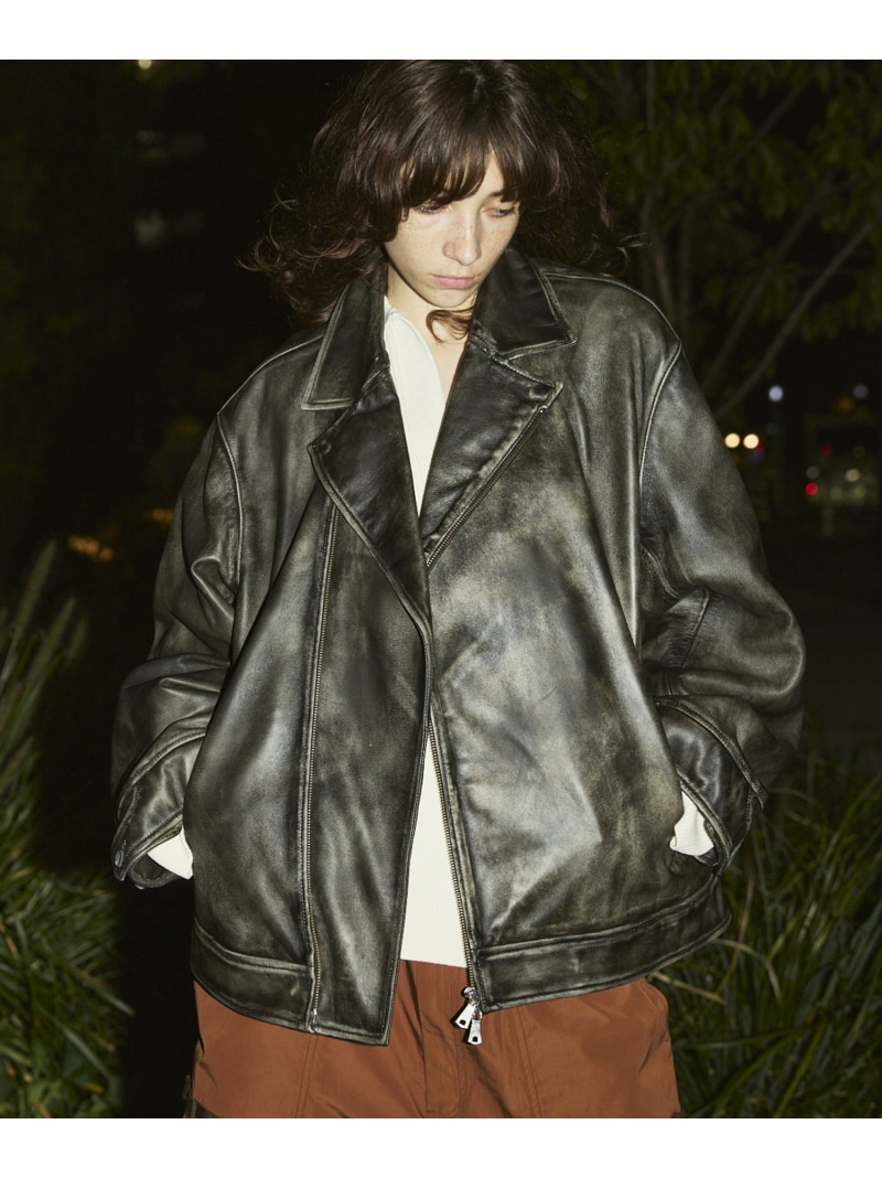 MAISON SPECIAL Sheep Leather Tailored Double Rider Jacket メゾンスペシャル ジャケット・アウター ライダースジャケット 黒いこと【貨物輸送無料】 コート・ジャケット-メンズファッション