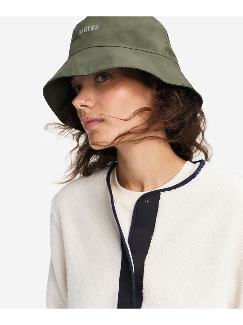 AIGLE GORE-TEX ゴアテックス ワンポイントロゴ バケットハット エーグル 帽子 ハット ブラック ホワイト【送料無料】