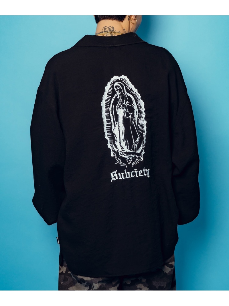 【SALE／15%OFF】Subciety Embroidery Maria open collar shirt サブサエティ トップス シャツ・ブラウス ブラック ホワイト グリーン【RBA_E】【送料無料】
